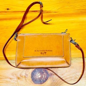 Handmade leather crossbody purse